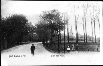 Hamm, Ortsteil Mark mit Dorfkirche, 1882-1955 "Bad Hamm". Postkarte, undatiert, um 1910.