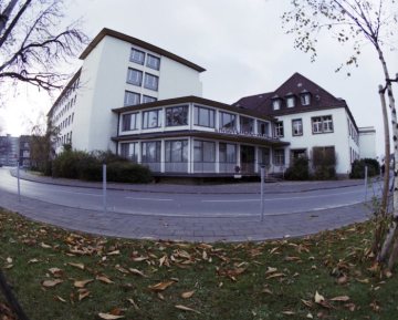 Kinderklinik St. Elisabeth, Hamm - Eingangsportal des Neubaus von 1961 am Nordenwall. Undatiert, um 1962 [?]