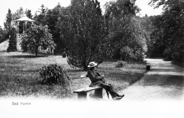 Bad Hamm, Sole-Kurbad 1882-1955: "Liebestempelchen" im Kurpark. Postkarte, undatiert, um 1905?