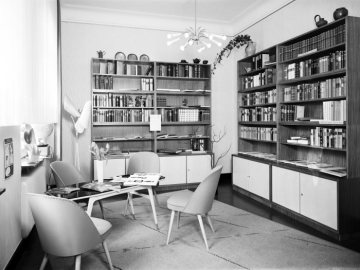 Lesezimmer im Buchclub "Deutsche Buch-Gemeinschaft", Hamm, 1959 - gegründet 1924 in Berlin, 1970 zur Bertelsmann AG.