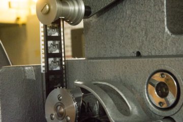 Detail eines 35 mm-Filmprojektors Modell Ernemann VIIIB im endstation.kino (Bochumer Kulturzentrum Bahnhof Langendreer)
