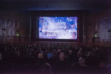 Im Schauburg Filmpalast Gelsenkirchen-Buer: "BUIO OMEGA, der geheimnisvoll Filmclub", gegründet 1999, präsentiert einmal im Monat Kultwerke des Exploitationfilms. Hier: Vorführung des Films „Spukschloss im Salzkammergut“ im Februar 2015.