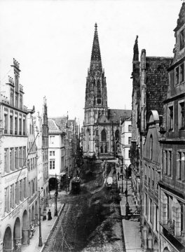 Münster-Altstadt mit Prinzipalmarkt und Lambertikirche, undatiert.
