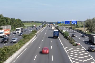 Autobahnkreuz "Kamen Kreuz" (A1 und A2) aus Richtung Überführung Derner Straße. August 2017.