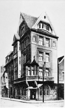 Restaurant Ludwig (Louis) Dinkelmann - Hamm, Südstraße 9. Undatiert, um 1930 [um 1915: Inhaber August Dinkelmann].