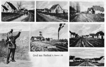 Zechenkolonie Radbod, Hamm. Postkarte, um 1910.