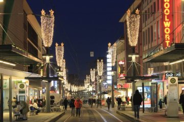 Weihnachtsbeleuchtung in der Wittener Fußgängerzone