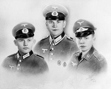 Soldaten der Wehrmacht - Porträt signiert mit  "Paris 1943".