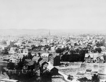 Blick vom Helenenberg über die Innenstadt von Witten (um 1900)