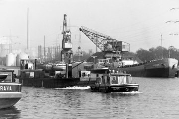 Rhein-Herne-Kanal, Victor-Hafen. Castrop-Rauxel, Februar 1979. 