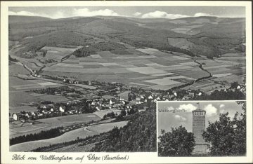 Blick vom Wallburgturm auf Elspe (Gemeinde Lennestadt), undatiert (um 1940?)