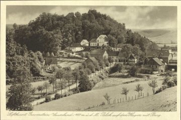 Grevenstein (Gemeinde Meschede), Blick auf den Hagen mit Burg, undatiert