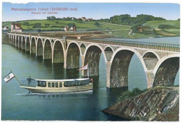 Delecke: Möhnetalsperre, Viadukt/Brücke bei Delecke, Ortsteil der Gemeinde Möhnesee, undatiert (1910er Jahre?)