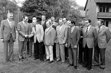Teilnehmer der Kaninchenzuchtausstellung am 7. Oktober 1975 in Castrop-Rauxel.