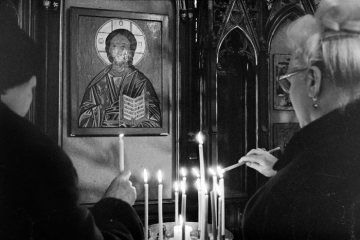 Messe der russischen Gemeinde Datteln-Horneburg in der St. Maria-Magdalena-Kirche, 27. Dezember 1974.