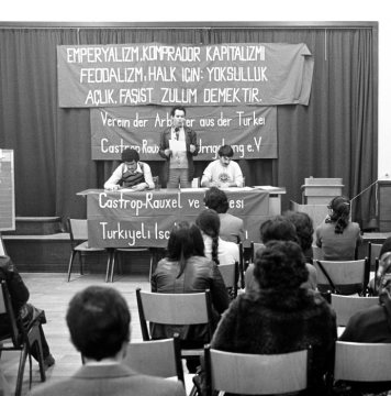 Versammlung des "Vereins der Arbeiter aus der Türkei in Castrop-Rauxel [...] e. V.", im März 1979.