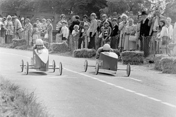 Seifenkistenrennen in Olfen am 7. Juni 1973.