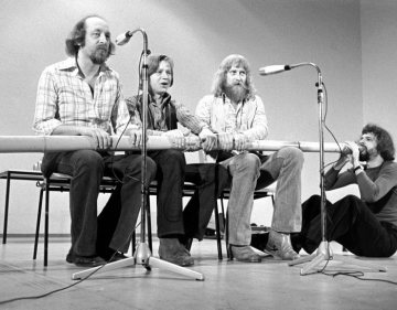 Insterburg & Co. in Castrop-Rauxel, November 1974 - Komikerband der 1960er/1970er Jahre (v.l.n.r.:) Karl Dall, Jürgen Barz, Peter Ehlebracht, Ingo Insterburg (1934-2018).