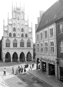 Historisches Rathaus Münster, Prinzipalmarkt, 1974.