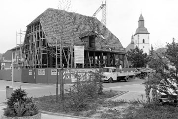 Wiedenbrück mit "Katthagen" und St. Marien-Kirche. Undatiert, 1980er Jahre?