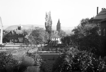 Herdecke 1935 - Partie mit Rathaus und ev. Stiftskirche St. Marien