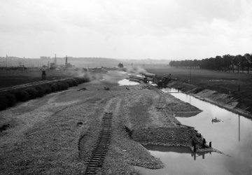 Herdecke 1929 - Baggerarbeiten in der trockenen Ruhr