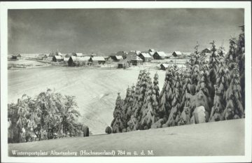 Blick zum verschneiten Altastenberg (Gemeinde Winterberg), undatiert