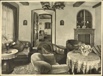 Bilstein (Gemeinde Lennestadt), Rauchzimmer des Hotels "Zur Post", undatiert (1930er bis 1950er Jahre?)