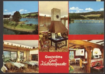 Eindrücke von der Gaststätte "Gut Kalberschnacke" an der Listertalsperre bei Drolshagen, undatiert (1960er/1970er Jahre?)
