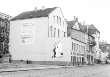 Fassadenwerbung Rosenberger & Co., Lichtpausen, Bielefeld. Undatiert.