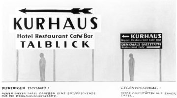 Entwurf für eine Reklametafeln "Kurhaus Talblick" (Dortmund). Undatiert.