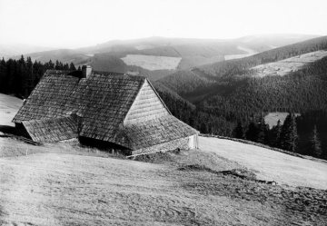 Bauernhaus im Riesengebirge, Gemeinde Richterbauden, Schlesien. Undatiert, 1913-1940.