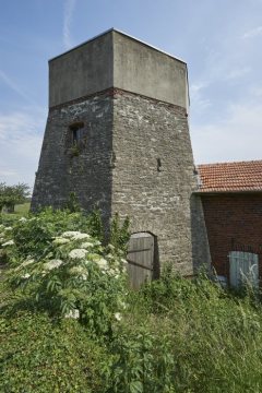 Horstmar-Leer, 2019: Schmeddings Mühle, ehemals kombinierte Wind- und Wasser-Mühle, heute mahlfähiges Denkmal (Standort Ostendorf 62).