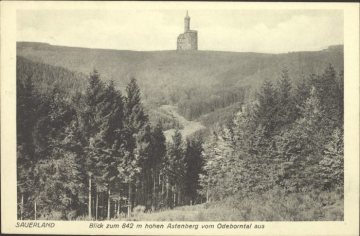 Odeborntal bei Winterberg, Blick zum Astenberg mit dem Astenturm, undatiert
