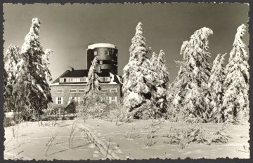 Winteridylle mit dem Astenturm bei Winterberg, undatiert (1950er/1960er Jahre?)