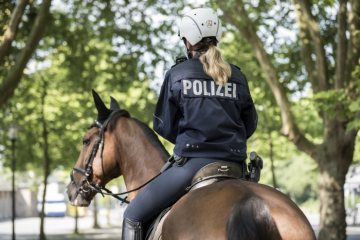 Polizei-Landesreiterstaffel NRW Dortmund: Streifendienst im Stadtgebiet. Juni 2018.
