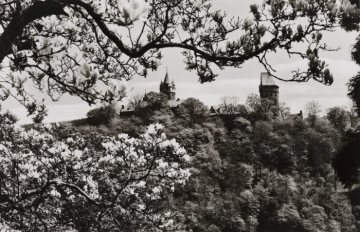 Blick zur Jugendherberge Burg Altena, undatiert: 1912/14 von Richard Schirrmann eingerichtet und später dem Heimatmuseum angeschlossen
