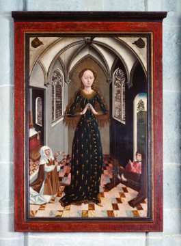 Tafelgemälde der Madonna im Ährenkleid in der evangelischen Pfarrkirche St. Maria zur Wiese, dem "Meister von 1473" zugeschrieben