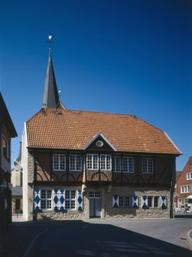 Das Rathaus von Horstmar - Fachwerk auf Bruchstein, 16. Jh.