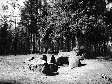 Die Teufelsteine ("Düwelsteene") bei Heiden, Reste eines über 4000 Jahre alten Steinkammergrabes aus der Jungsteinzeit (Wahrzeichen der Gemeinde Heiden)