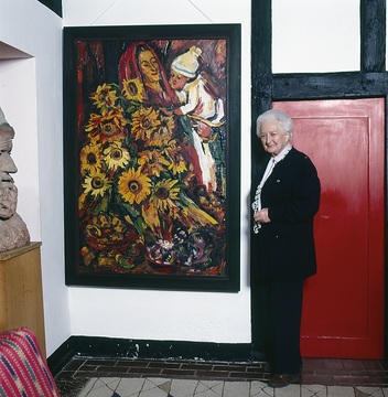 Gemälde von Peter August Böckstiegel, vorgestellt von Tochter Sonja in seinem Geburtshaus in Arrode