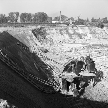 Ziegelgrube südlich von Lemgo: Fördermaschine in der Grube