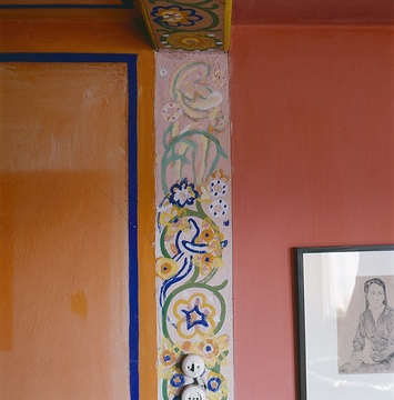 Detail einer Wandmalerei des P. A. Böckstiegel im Hause seines Freundes Petzold.