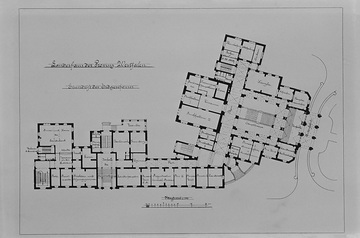 Landeshaus der Provinz Westfalen, erbaut 1897-1901: Grundriss des Erdgeschosses, (Freiherr vom Stein-Platz/Fürstenbergstraße)