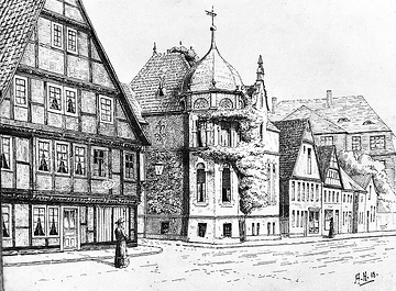 Wohnhäuser in der Soester Straße, Zeichnung von A. Höke (1918)