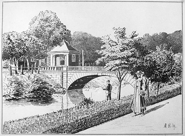 Brücke über den Lippe-Kanal am Hauptsteueramt (Zeichnung von A. Höke 1917)