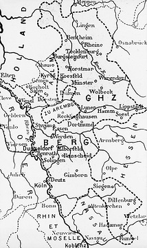 Karte des Großherzogtums Berg