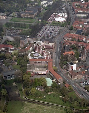 Münster, Zentrum: Am Stadtgraben, Gymnasium Paulinum, Landgericht, Amtsgericht, Schlossplatz