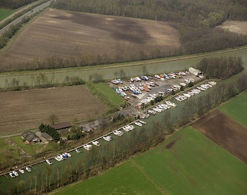 Münster, Gelmer: Dortmund-Ems-Kanal, Altstrecke Fusetrup; oben links: Schiffahrter Damm