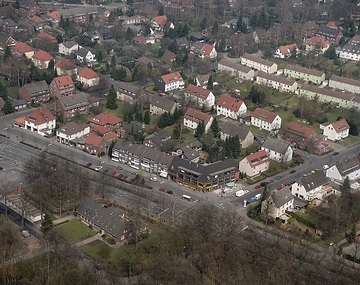 Münster, Gremmendorf-Ost: Albersloher Weg, Wohngebiet; untere Bildhälfte: York Kaserne